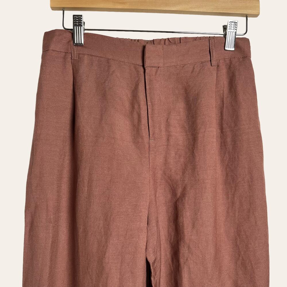H by Halston New Linen Blend Wide Leg Pants in Adobe Size 2 Petite - Picture 3 of 8